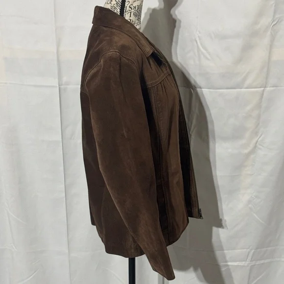 Nordstrom’s Bernardo Dark Brown Suede Leather Jacket - Picture 3 of 6